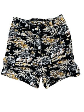 Janie and Jack Black Tropical Print Pull On Shorts Baby Boy 12-18 Months Casual